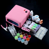 Professional 36W White Cure Lamp Dryer UV Gel Nail Tools Full Set Kit
