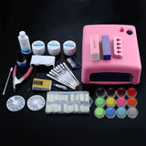 Professional 36W White Cure Lamp Dryer UV Gel Nail Tools Full Set Kit