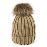 Raccoon fur real fur ball thick warm knit cap