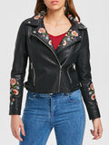 Zipper Floral Patched Jacket