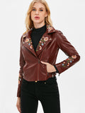 Zipper Floral Patched Jacket