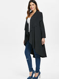 Ruffle-front Drape Coat