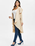 Ruffle-front Drape Coat
