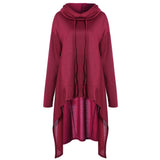Women Long Sleeve Pile Collar Casual Top Blouse with Hoodie