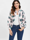 Pineapple Print Elastic Hem Jacket
