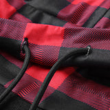 Plaid Trim Cowl Neck Tunic Sweatshirt Dress
