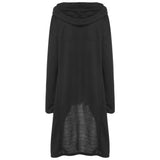 Women Long Sleeve Pile Collar Casual Top Blouse with Hoodie