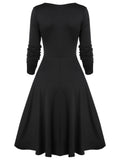 Flower Lace Insert Mock Button Bowknot Vintage Dress