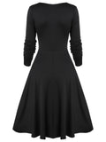 Flower Lace Insert Mock Button Bowknot Vintage Dress
