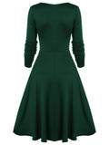 Flower Lace Insert Mock Button Bowknot Vintage Dress