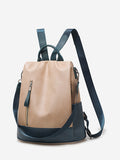 Two Tone PU Leather Casual Backpack