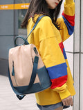 Two Tone PU Leather Casual Backpack