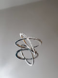 X Overlaping Sterling Silver Ring