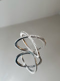 X Overlaping Sterling Silver Ring