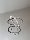 X Overlaping Sterling Silver Ring