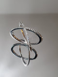 X Overlaping Sterling Silver Ring