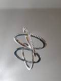 X Overlaping Sterling Silver Ring