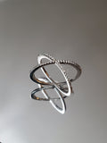 X Overlaping Sterling Silver Ring