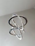 X Overlaping Sterling Silver Ring