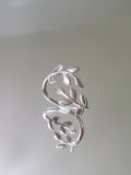Thin Adjustable Sterling Silver Leaves Vines Ring