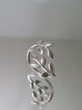 Thin Adjustable Sterling Silver Leaves Vines Ring