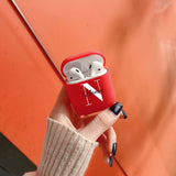 Customize for Airpods 2 Case Cute Name Initials Letter for Air Pod Silicone Luxury Cover Funda Airpods Case Earphone Accessories