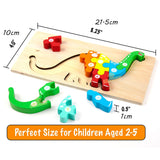Montessori Wooden Dinosaur Puzzle for Toddlers