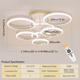 Modern LED Dimmable Chandelier for Home Decor