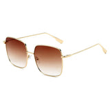 ENOCH | S2068 - Women Metal Flat Lens Square Sunglasses