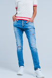 Distressed Skinny Boyfriend Jeans