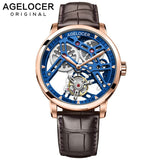 AGELOCER New Swiss Original Tourbillon Watch Men Power Reserve 80 Top Brand Luxury Skeleton Sapphire Clock Men Relogio Masculino