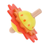 Kids Wooden Toys Flower Rotate Spinning Top Wooden Classic Toys for Chidren Kids Develop Intelligence Education Montessori Toys