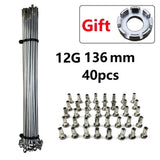 Silver Color Ebike Hub Motor Wheel Spokes Steel Diameter 2.56mm 12G Mountain Bike Spokes J-Bend Steel Wires Bicycle Spokes Parts