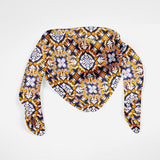 Moroccan Tile Silk Scarf Azulejos Bandana Scarf