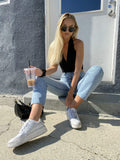 ENOCH | S2068 - Women Metal Flat Lens Square Sunglasses