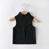 Sleeveless Women Solid Crop Tank Top