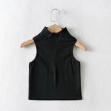 Sleeveless Women Solid Crop Tank Top