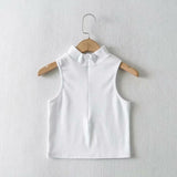 Sleeveless Women Solid Crop Tank Top