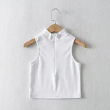 Sleeveless Women Solid Crop Tank Top