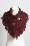 Beautiful Burgundy Infinity Scarf w/ Buttons