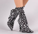 XLL Denim Fabric High Heel Boots for Women