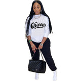 Fall Clothing for Women Print Women Two Piece Set O-Neck Casual 2 Piece Set Long Sleeve Two-Piece Set