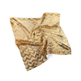 Gold Chevron Silk Scarf Bandana Scarf Silk Square