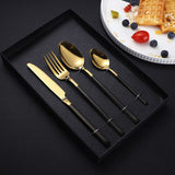 Spklifey Dinnerware Gold Spoon Cutlery Set Fork Spoon Steel Cutlery Set Steak Knife Stainless Steel Cutlery Dinnerware Set
