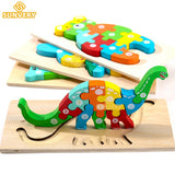 Montessori Wooden Dinosaur Puzzle for Toddlers