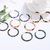 2021 ZA Jewelry Acrylic Resin Oval Earring for Women Geometry Big Circle Tortoiseshell Stud Earrings Acetate Brincos Wholesale