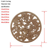 Chinese Dragon and Phoenix Mascot Unpainted Retro Line Wood Decals