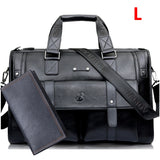 Men Leather Black Briefcase Business Handbag Messenger Bags