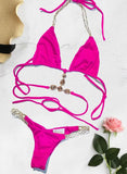 June Strappy Triangle Top & Tango Bottom - Pink