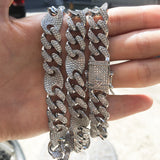Hesiod Two Tone Diamond Hip Hop Style  Cuban Link Chain for Men